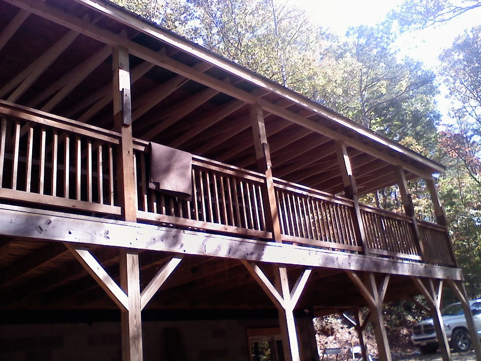 Timber framing under a new elevated porch and deck — Roof Leak Repair in Rosburg by Roofing Brothers